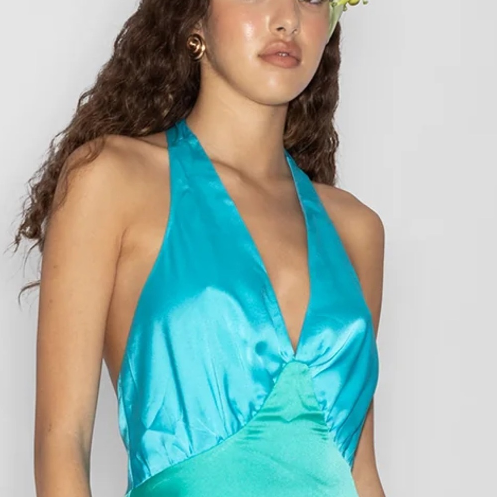 Wolfgang Oahu Halter Dress - aquamarine